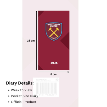 West Ham United diár Slim 2026