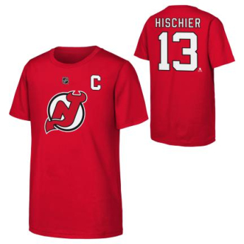 New Jersey Devils detské tričko Nico Hischier Flat Captains N&N Ss Ctn red
