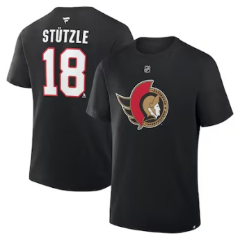 Ottawa Senators pánske tričko Tim Stutzle #18 Authentic Stack Name & Number black