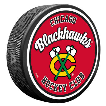 Chicago Blackhawks puk Retro Script