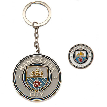 Manchester City kľúčenka a odznak design set