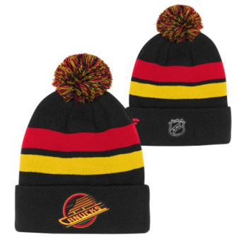 Vancouver Canucks detská zimná čiapka Cuffed Beanie With Pom black
