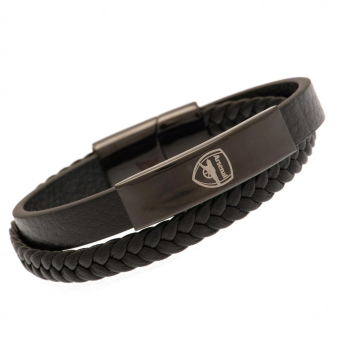 FC Arsenal kožený náramok Black IP Leather Bracelet