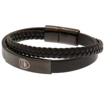 FC Arsenal kožený náramok Black IP Leather Bracelet