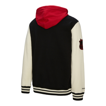 Chicago Blackhawks pánska mikina s kapucňou Courtside Fleece Button Front Vintage Logo