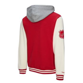 Detroit Red Wings pánska mikina s kapucňou Courtside Fleece Button Front Vintage Logo