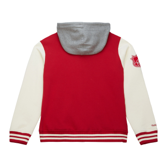 Detroit Red Wings pánska mikina s kapucňou Courtside Fleece Button Front Vintage Logo