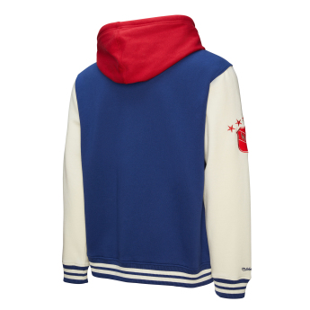 New York Rangers pánska mikina s kapucňou Courtside Fleece Button Front Vintage Logo