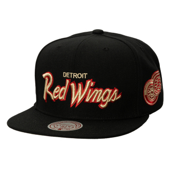 Detroit Red Wings čiapka flat šiltovka Cream Script Snapback black