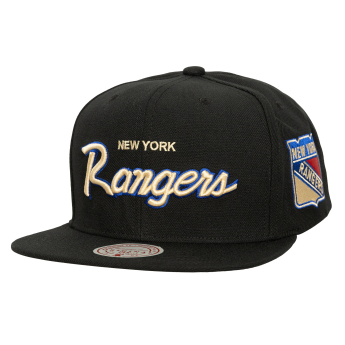 New York Rangers čiapka flat šiltovka Cream Script Snapback black