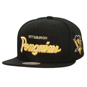 Pittsburgh Penguins čiapka flat šiltovka Cream Script Snapback black