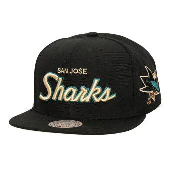 San Jose Sharks čiapka flat šiltovka Cream Script Snapback black