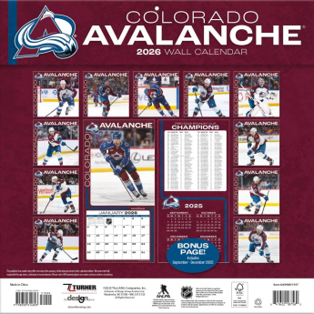 Colorado Avalanche kalendár 2026 Wall