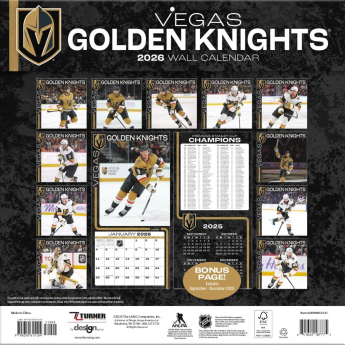 Vegas Golden Knights kalendár 2026 Wall