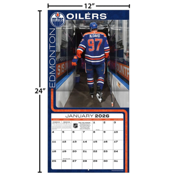Edmonton Oilers kalendár Connor McDavid #97 2026 Wall
