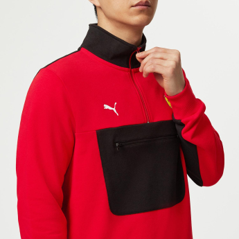 Ferrari pánska mikina 1/4 Zip Red F1 Team 2023