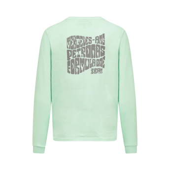 Mercedes AMG Petronas pánske tričko s dlhým rukávom LS Retro Mint F1 Team 2023