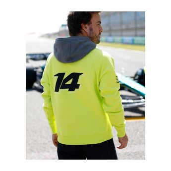 Aston Martin pánska mikina s kapucňou Alonso Kimoa yellow F1 Team 2025