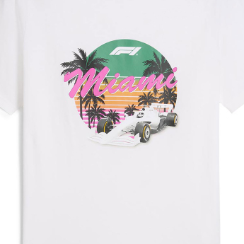 Formule 1 pánske tričko Miami GP white F1 Team 2024