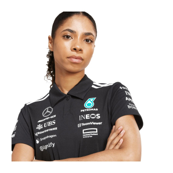 Mercedes AMG Petronas dámske polo tričko official Teamline Replica black F1 Team 2025