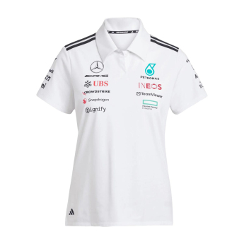 Mercedes AMG Petronas dámske polo tričko official Teamline Replica white F1 Team 2025