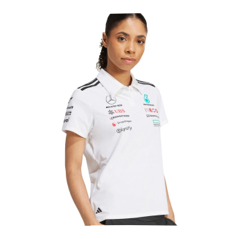 Mercedes AMG Petronas dámske polo tričko official Teamline Replica white F1 Team 2025