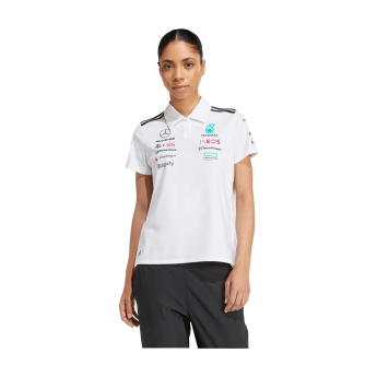 Mercedes AMG Petronas dámske polo tričko official Teamline Replica white F1 Team 2025