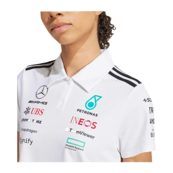 Mercedes AMG Petronas dámske polo tričko official Teamline Replica white F1 Team 2025