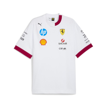 Ferrari pánske tričko Drivers Oversized white F1 Team 2025