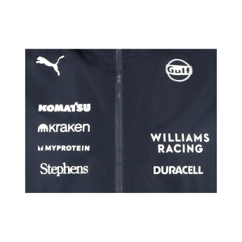 Williams pánska bunda s kapucňou Rain official Teamline Replica blue F1 Team 2025