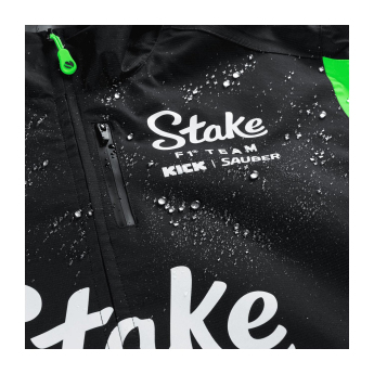 Stake Kick Sauber pánska bunda s kapucňou Rain official Teamline Replica F1 Team 2025