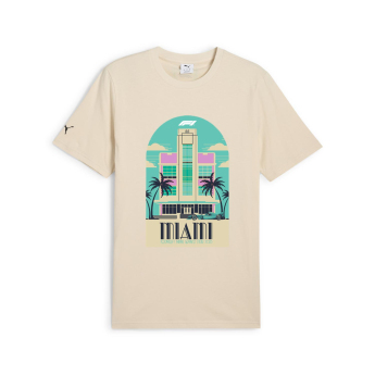 Formule 1 pánske tričko Miami GP beige F1 Team 2025