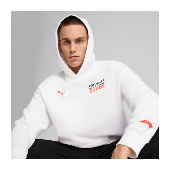 Formule 1 pánska mikina s kapucňou DTS Relaxed white F1 Team 2025