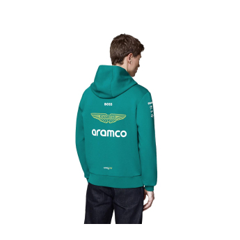 Aston Martin pánska mikina s kapucňou official Teamline Replica green F1 Team 2025