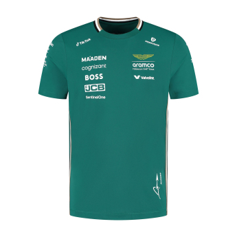 Aston Martin pánske tričko Alonso official Teamline Replica green F1 Team 2025