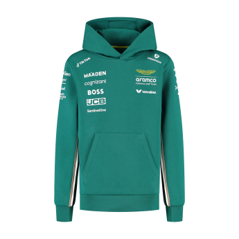 Aston Martin detská mikina s kapucňou official Teamline Replica green F1 Team 2025