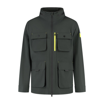 Aston Martin pánska bunda s kapucňou Rain 6 pocket F1 Team 2025