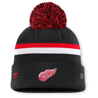 Detroit Red Wings dámska zimná čiapka Authentic Pro W/Cap Cuffed Pom Beanie