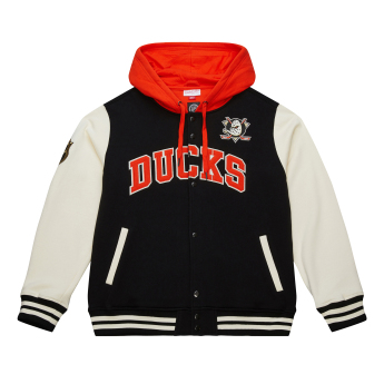 Anaheim Ducks pánska mikina s kapucňou Courtside Fleece Button Front Current Logo