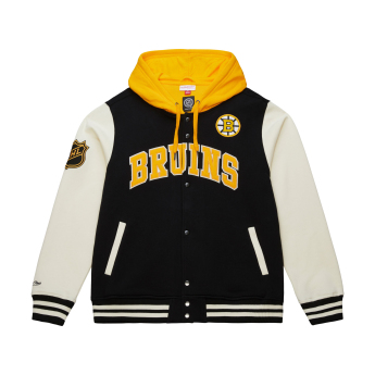 Boston Bruins pánska mikina s kapucňou Courtside Fleece Button Front Current Logo