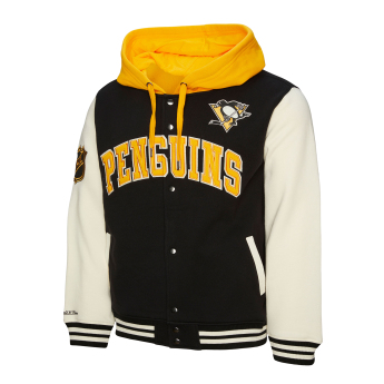 Pittsburgh Penguins pánska mikina s kapucňou Courtside Fleece Button Front Current Logo