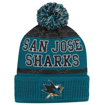 San Jose Sharks detská zimná čiapka Puck Pattern Cuffed Pom