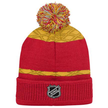 Calgary Flames detská zimná čiapka Puck Pattern Cuffed Pom