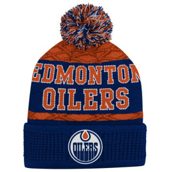 Edmonton Oilers detská zimná čiapka Puck Pattern Cuffed Pom