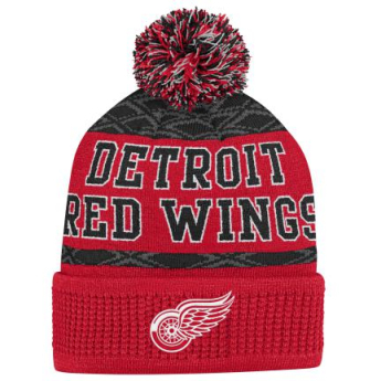 Detroit Red Wings detská zimná čiapka Puck Pattern Cuffed Pom