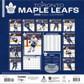 Toronto Maple Leafs kalendár 2026 Wall