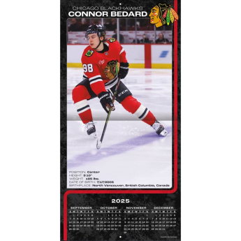 Chicago Blackhawks kalendár Connor Bedard 2026 Wall
