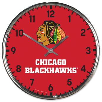Chicago Blackhawks nástenné hodiny Chrome