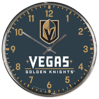 Vegas Golden Knights nástenné hodiny Chrome