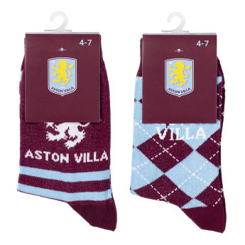 Aston Villa ponožky Twin Pack Dress 7-11 UK (40-46) EU